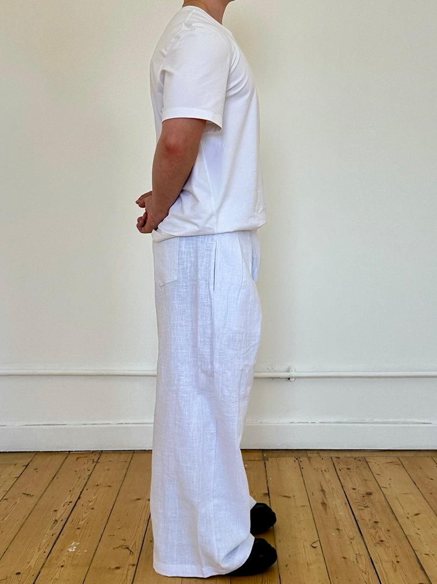 Parker-Hose – weißes Leinen