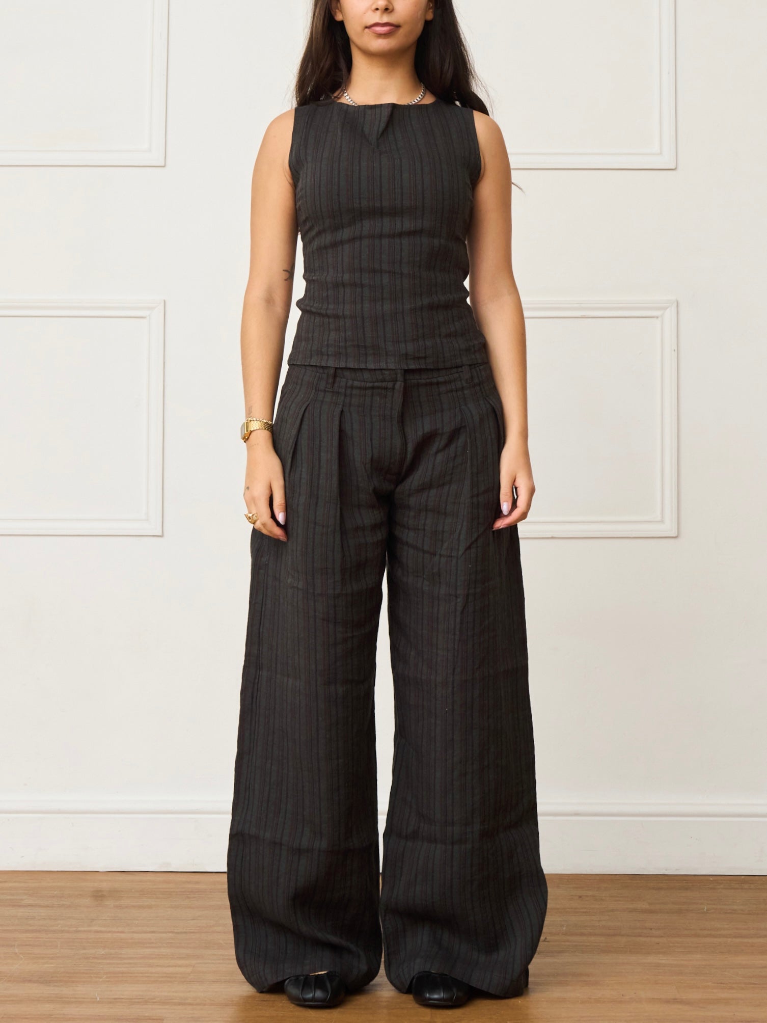 parker trouser - cinder linen