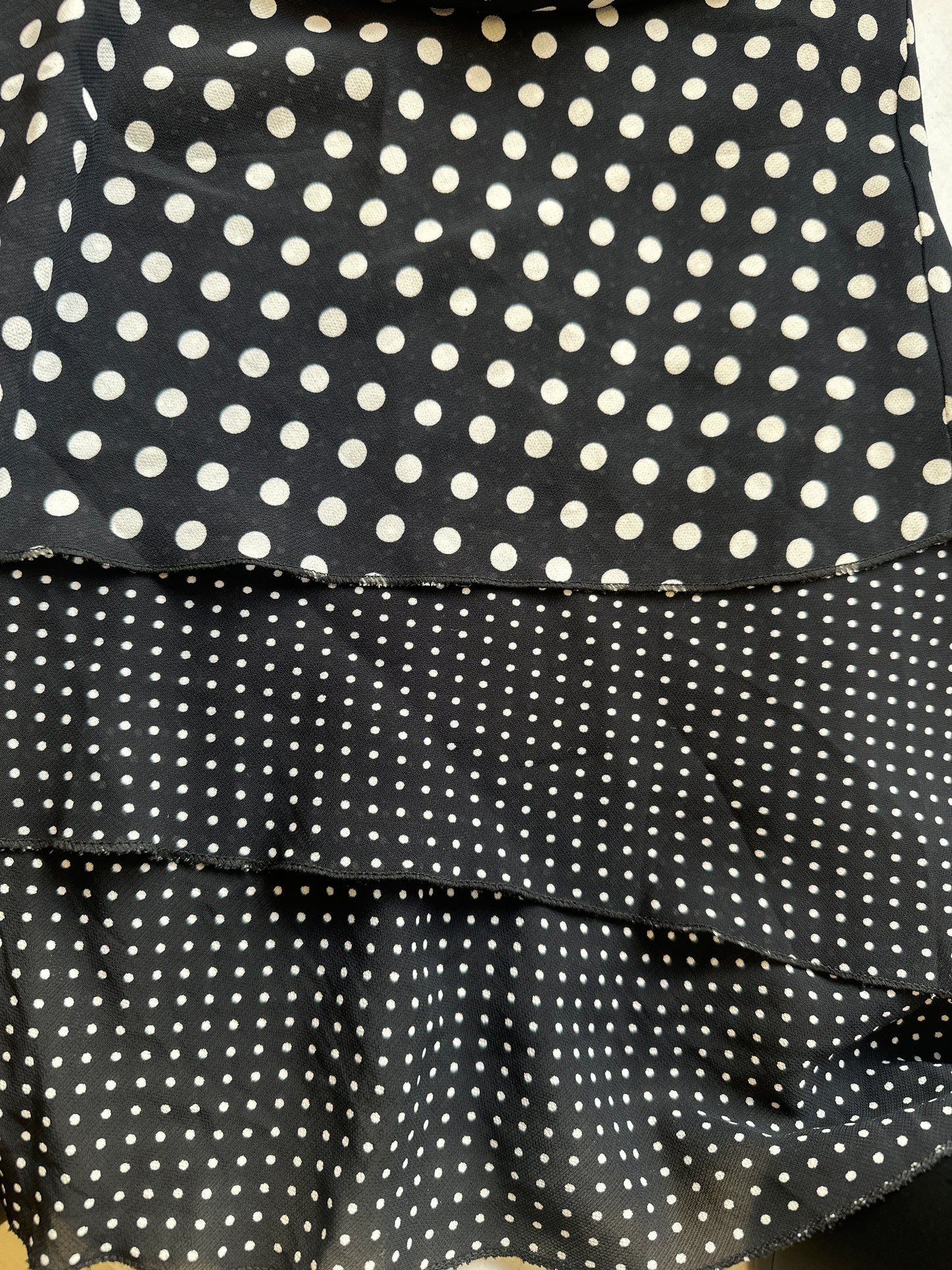 2000s black and white polka dot skirt