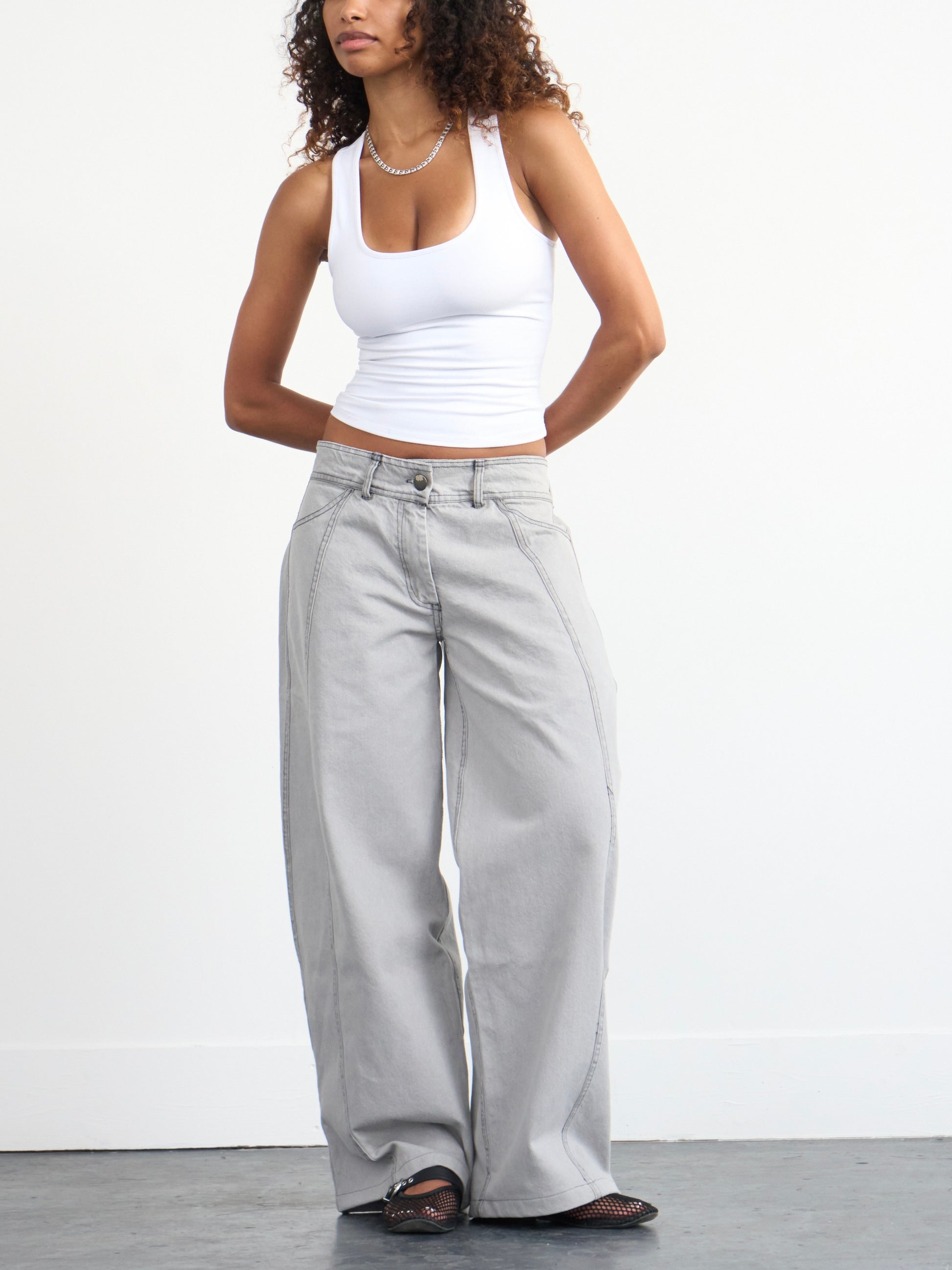 balloon jean - grey washed denim