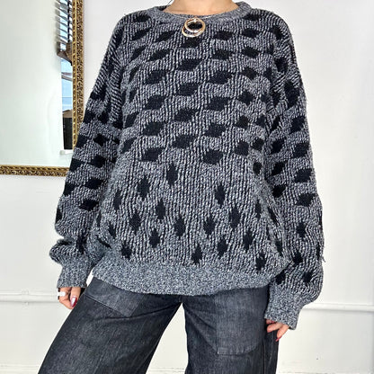 vintage patterned knit wool jumper