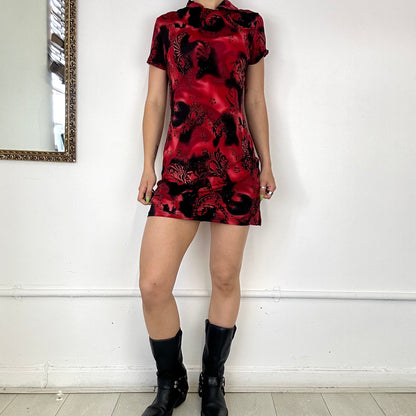 pimkie red floral mini dress