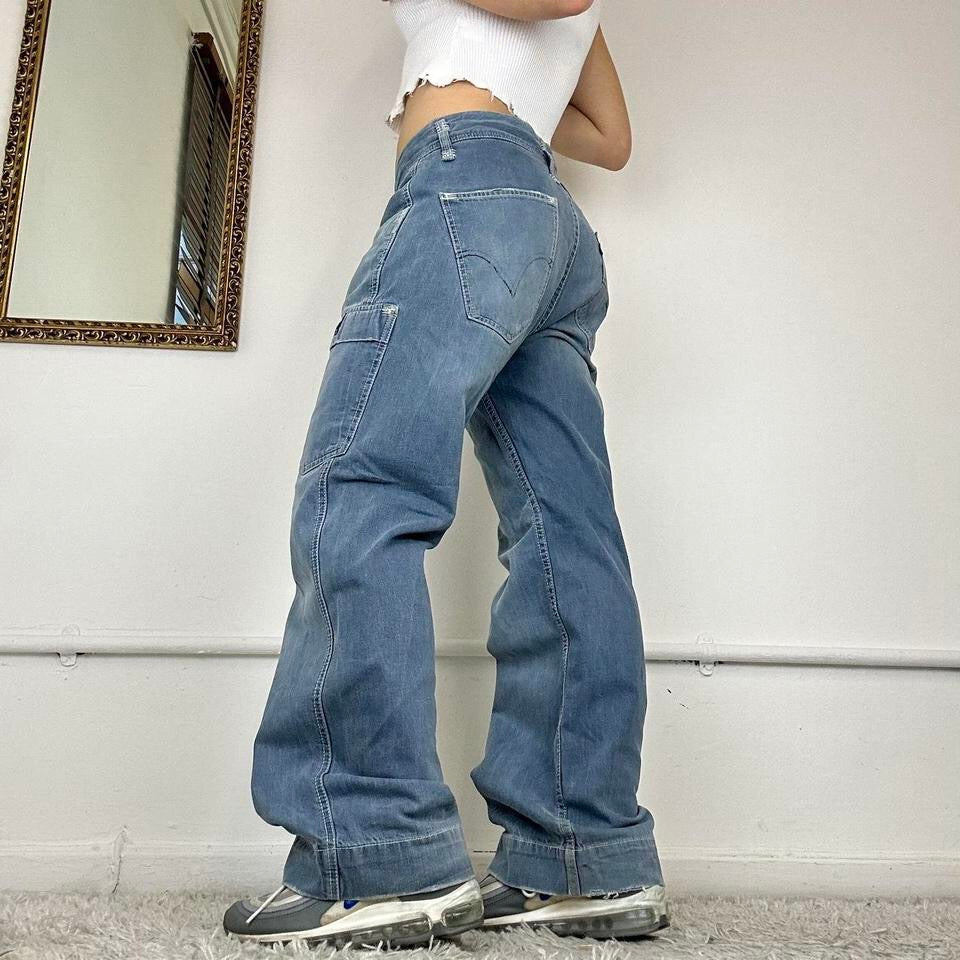 vintage wide leg cargo jeans