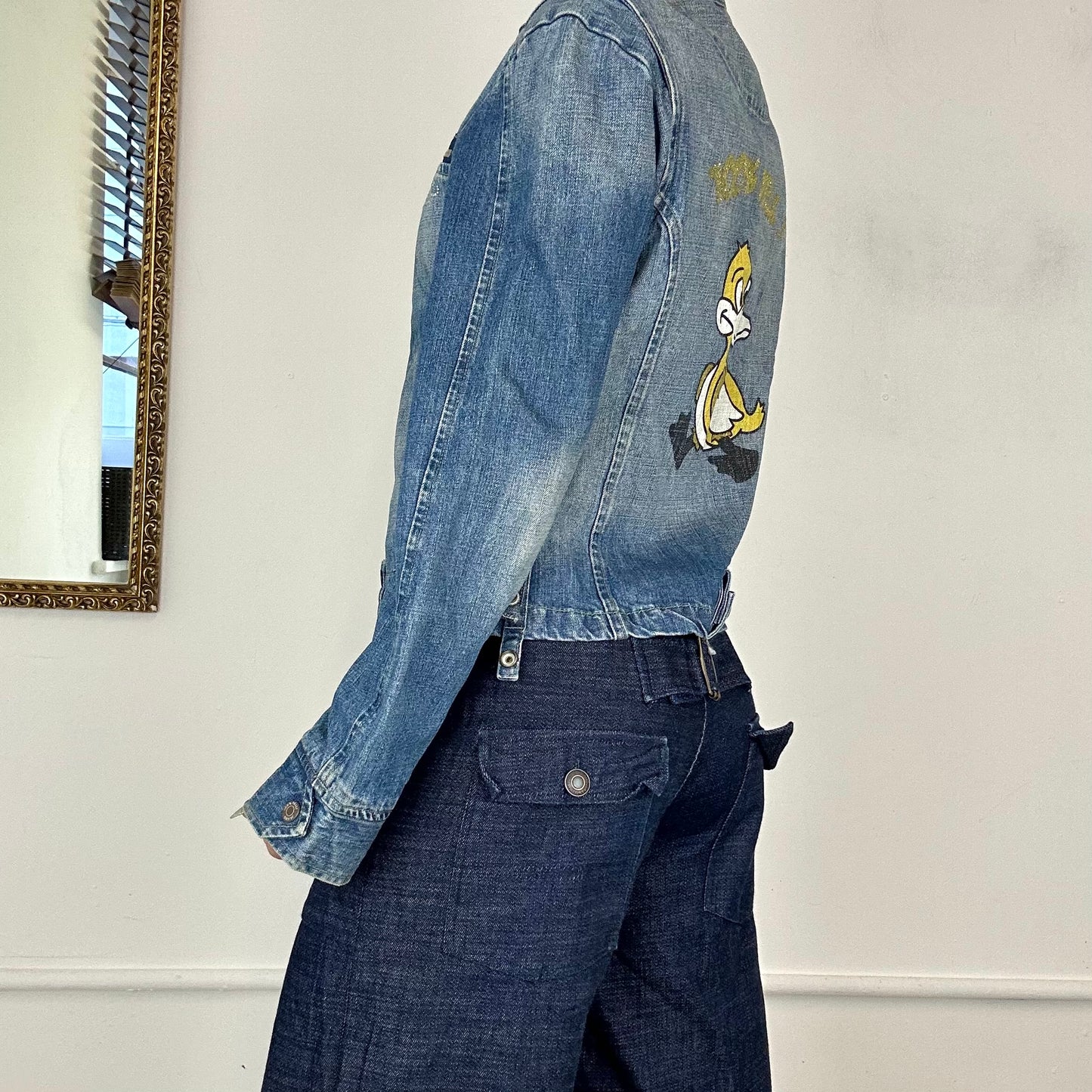 2000's denim zip up jacket