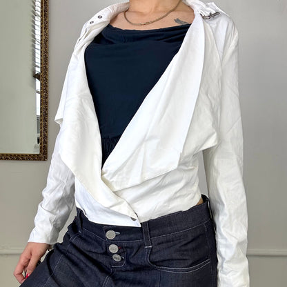 cop copine white asymmetric jacket