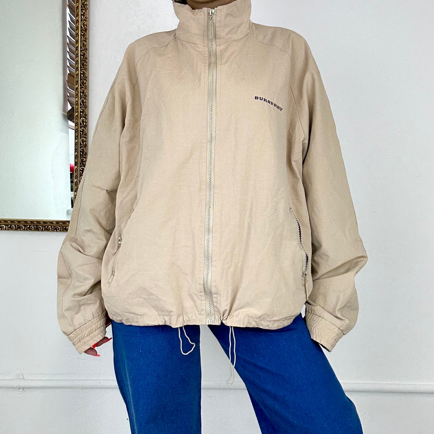 90’s burberry zip up jacket