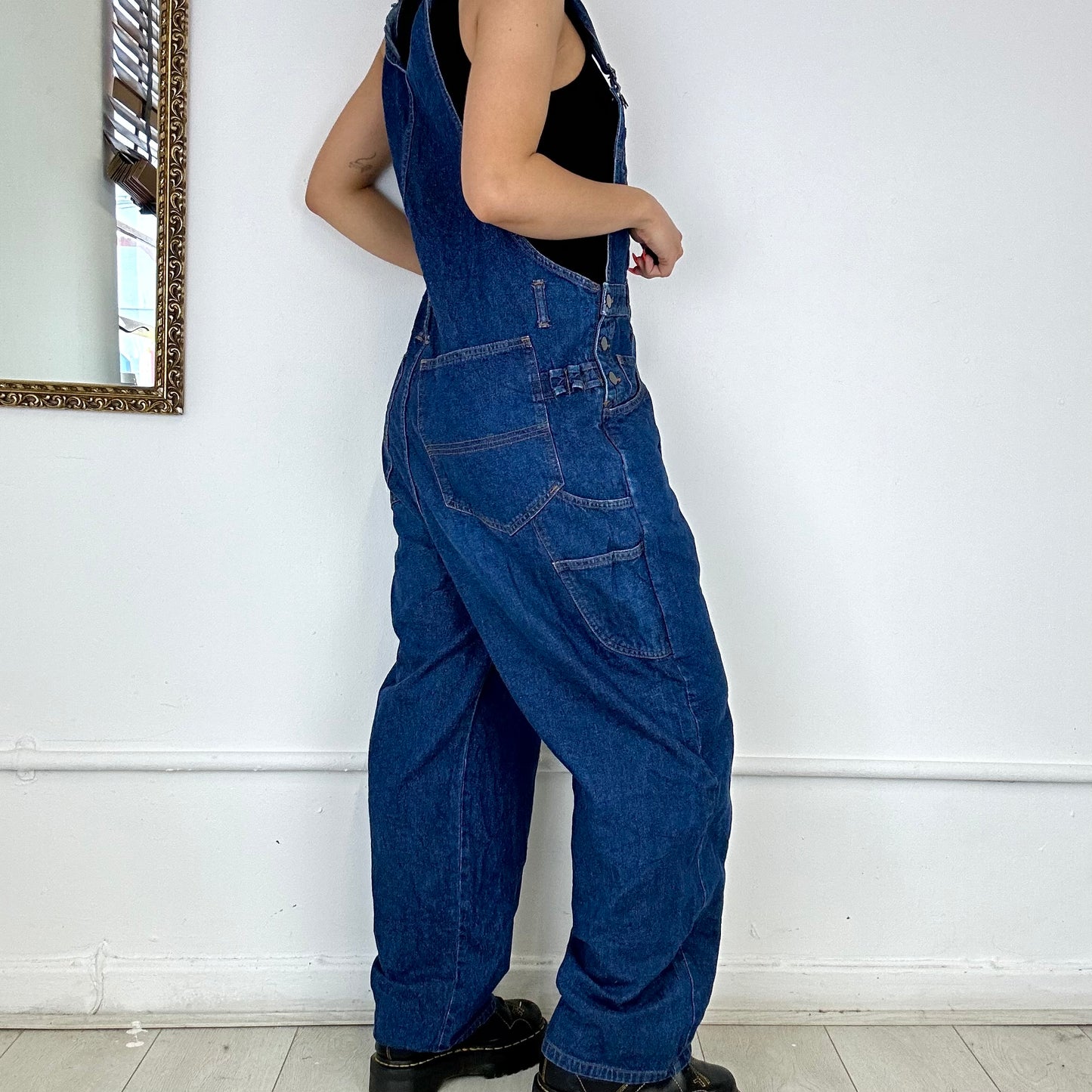 dark wash denim dungarees