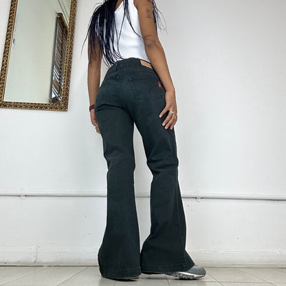 flared 2000's black jeans by phard