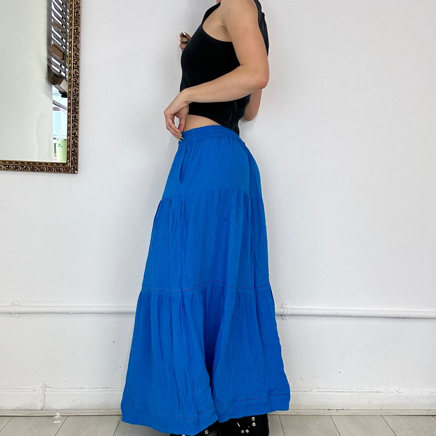 cobalt blue maxi skirt