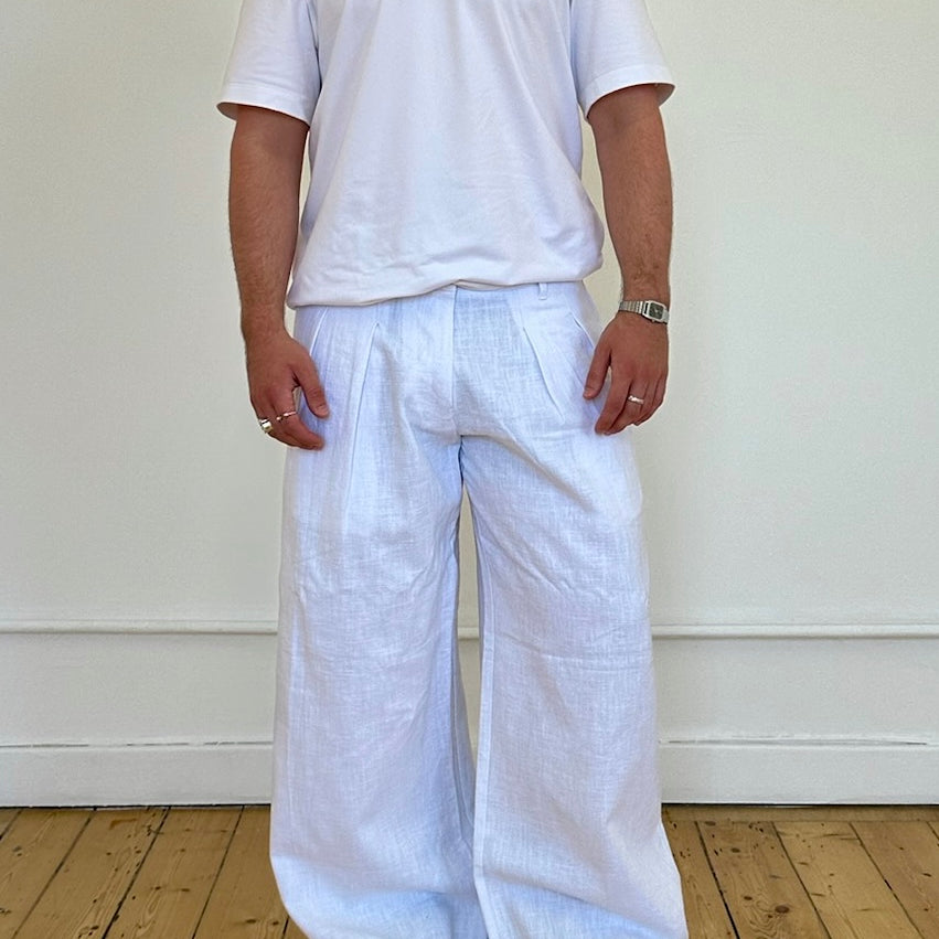 Parker-Hose – weißes Leinen