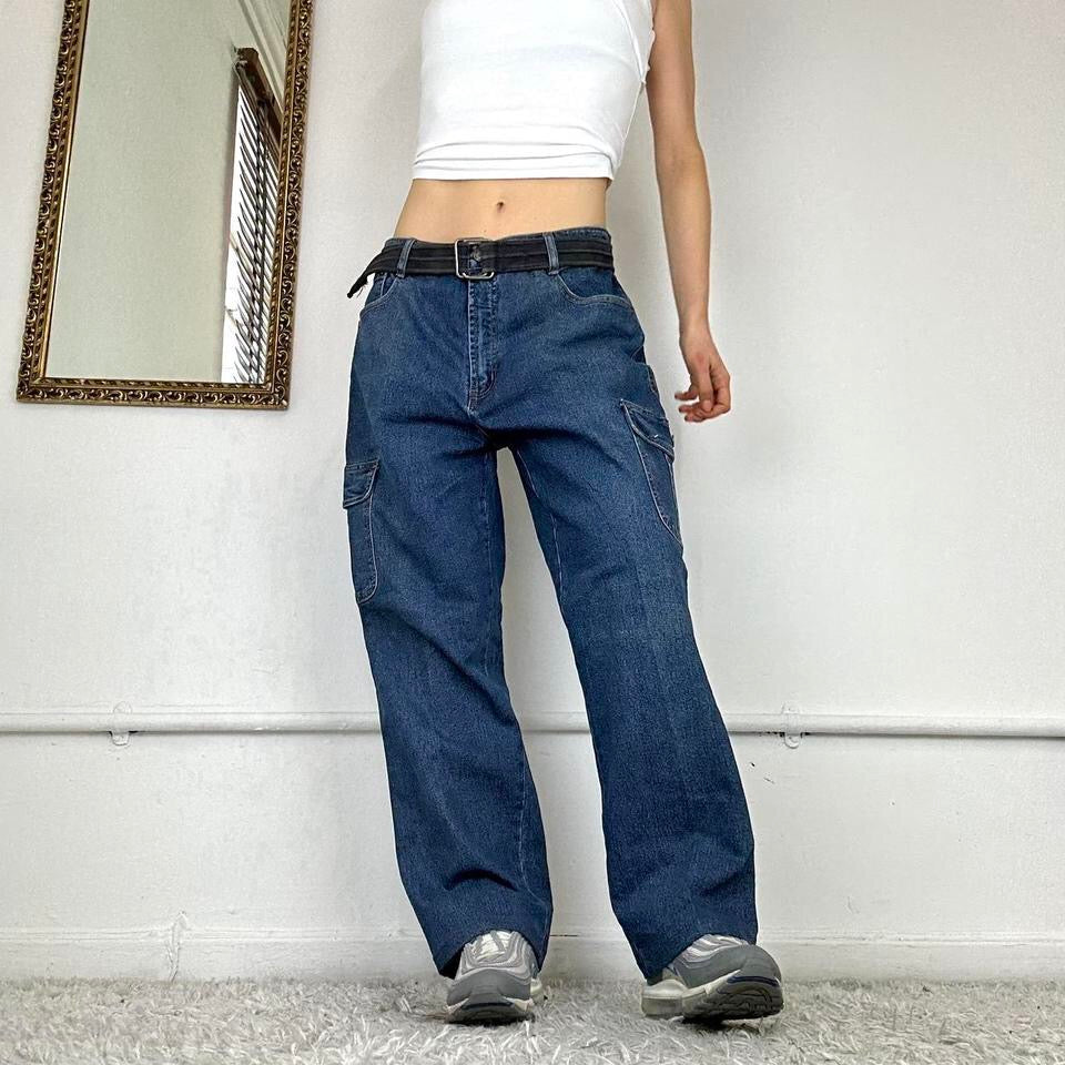 wide leg cargo jeans