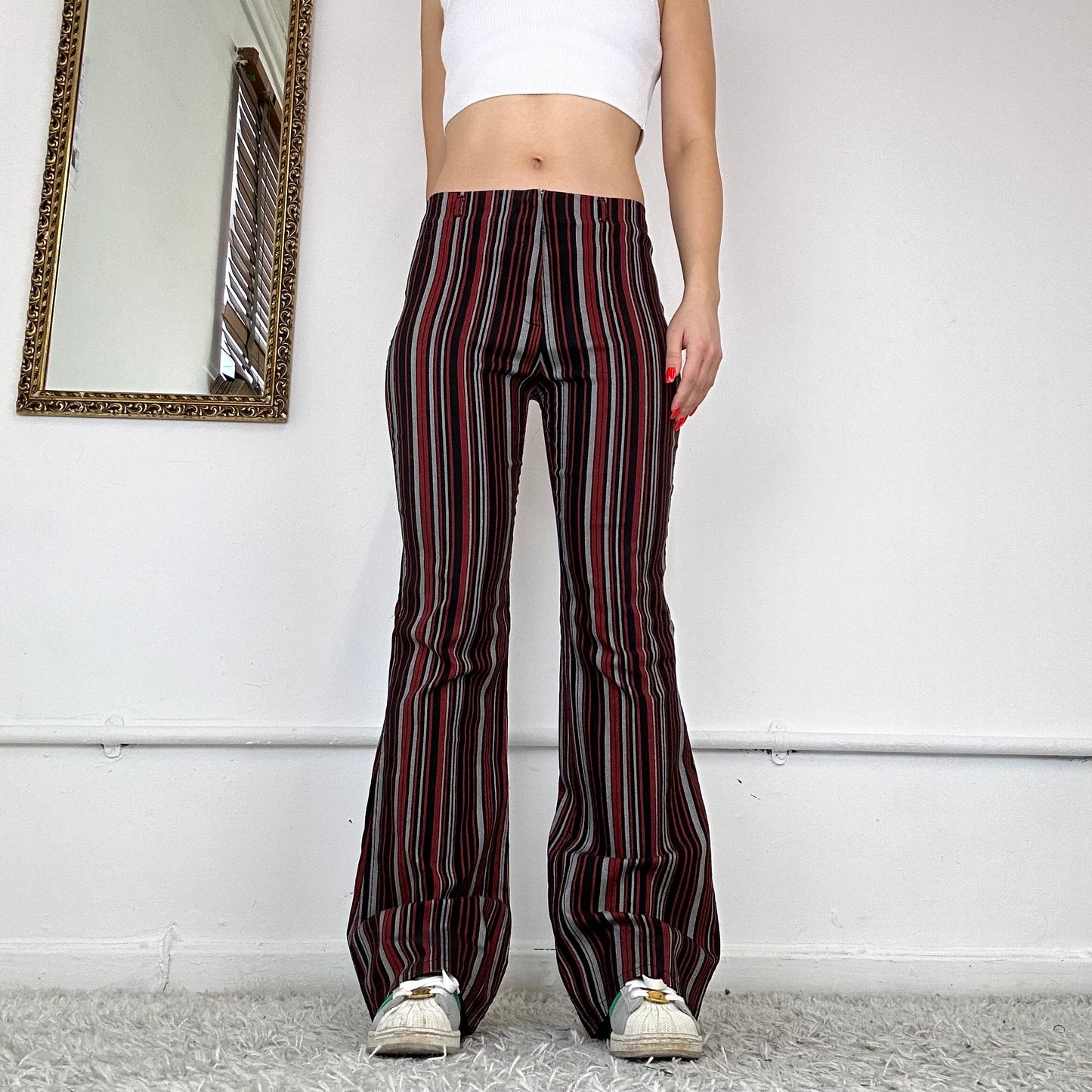 2000’s pinstripe flared trousers