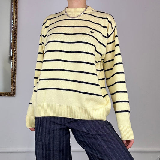 lacoste stripe knit jumper