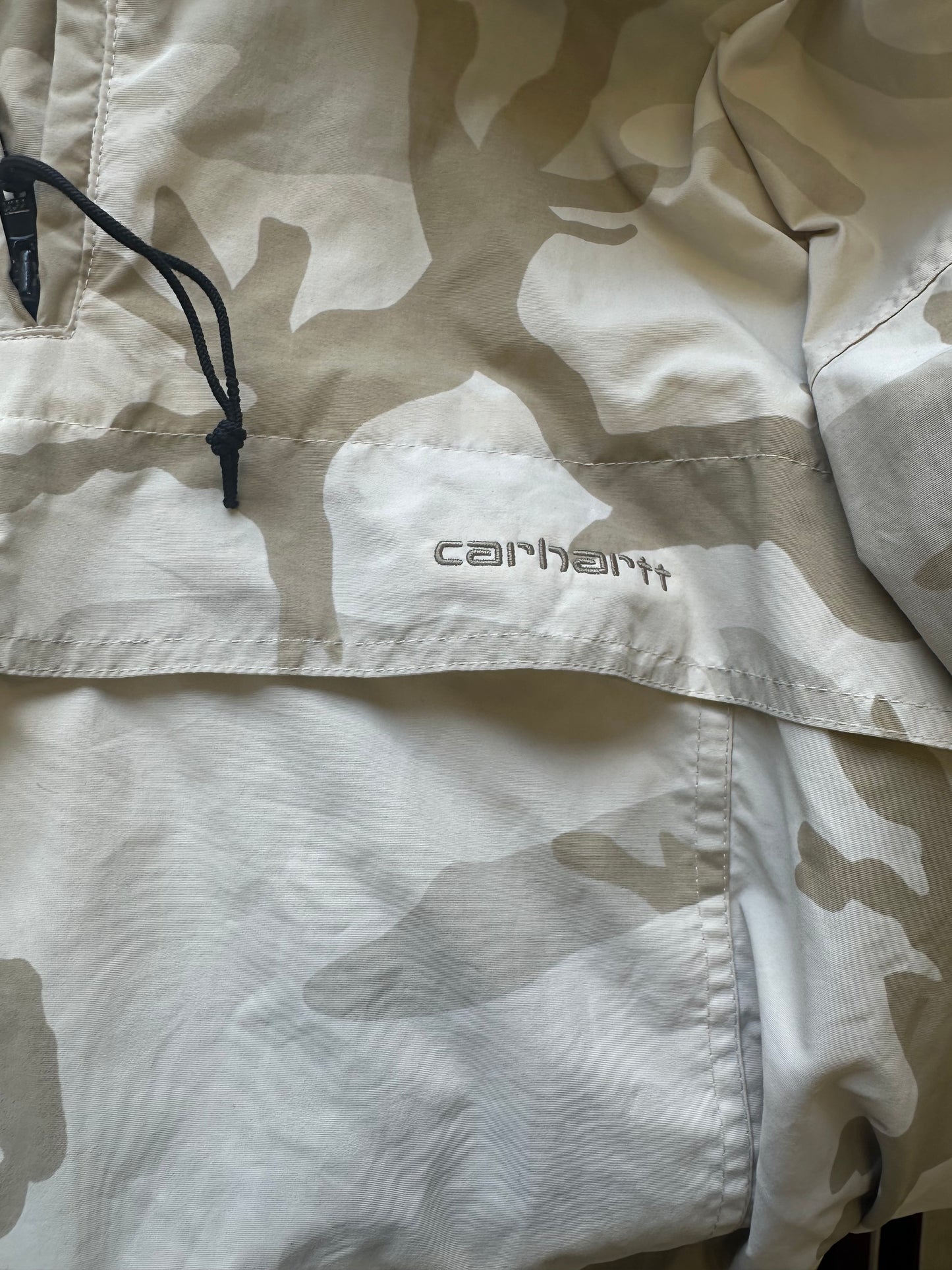 cream carhartt camo rain jacket