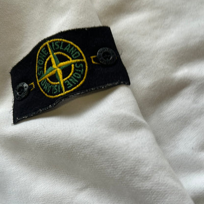 stone island white zip up hoodie