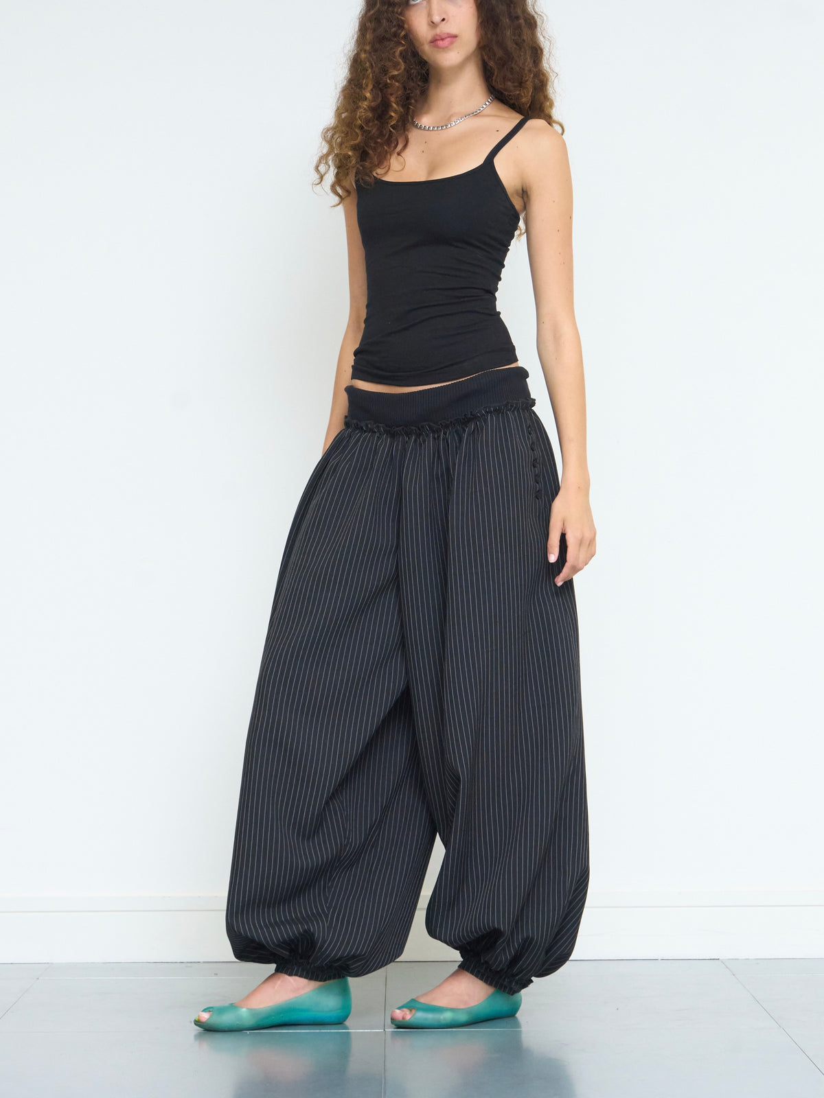 hayley pant - black pinstripe