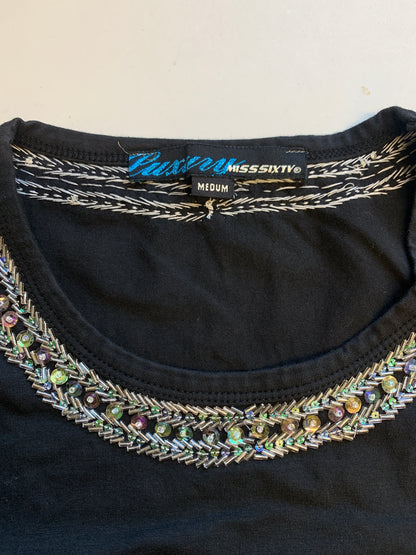 Miss Sixty black beaded tank top