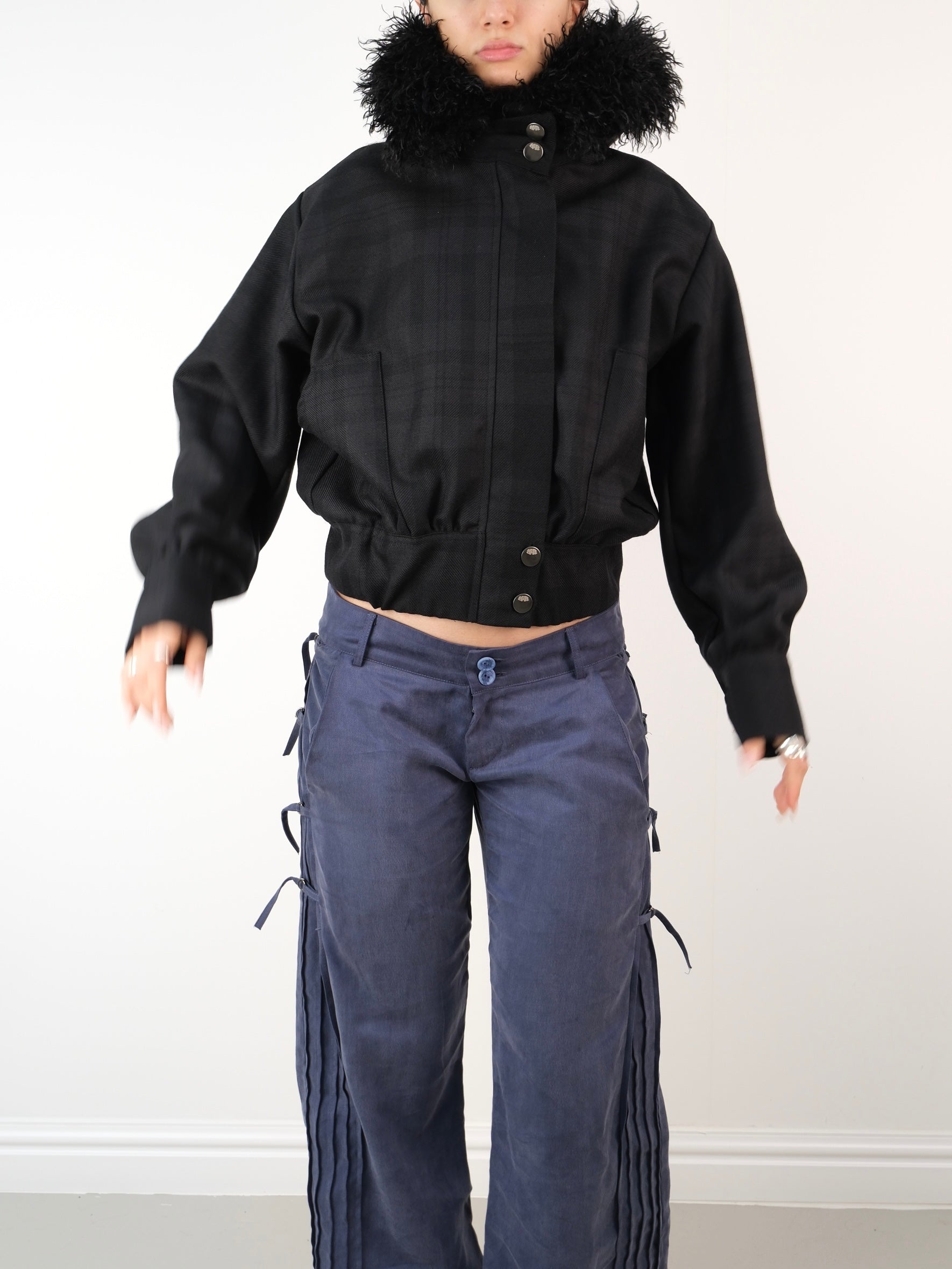 slouch jacket - black wool