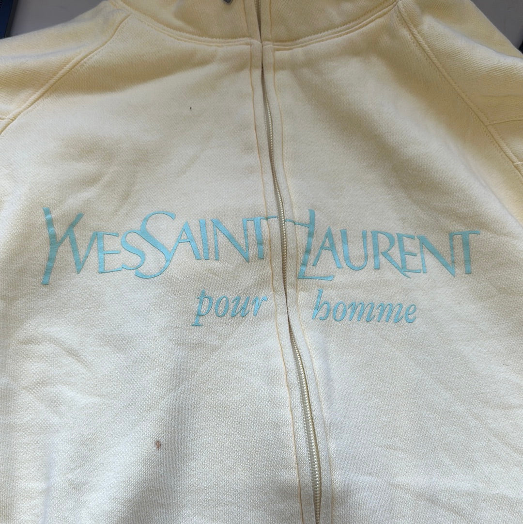 yellow yves saint laurent zip up jumper