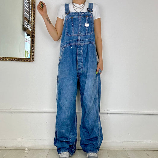 vintage blue denim dungarees