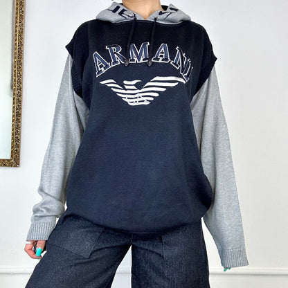 armani knitted hoodie