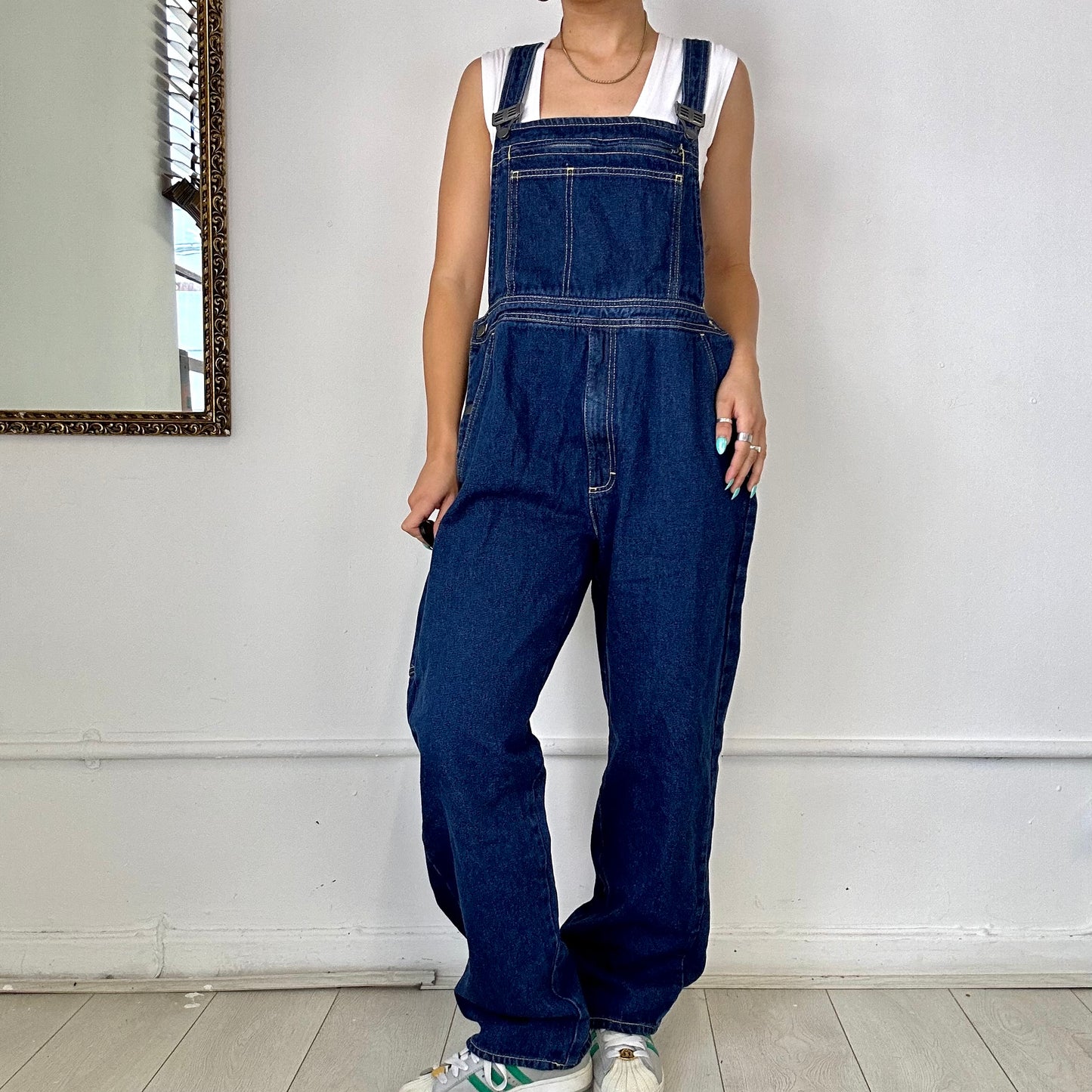 dark denim dungarees