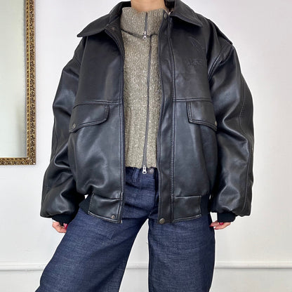 U.S.AIR.FORCE faux leather bomber jacket