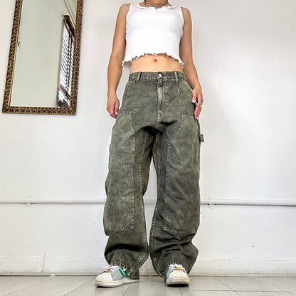 2000's khaki cargo denim jeans