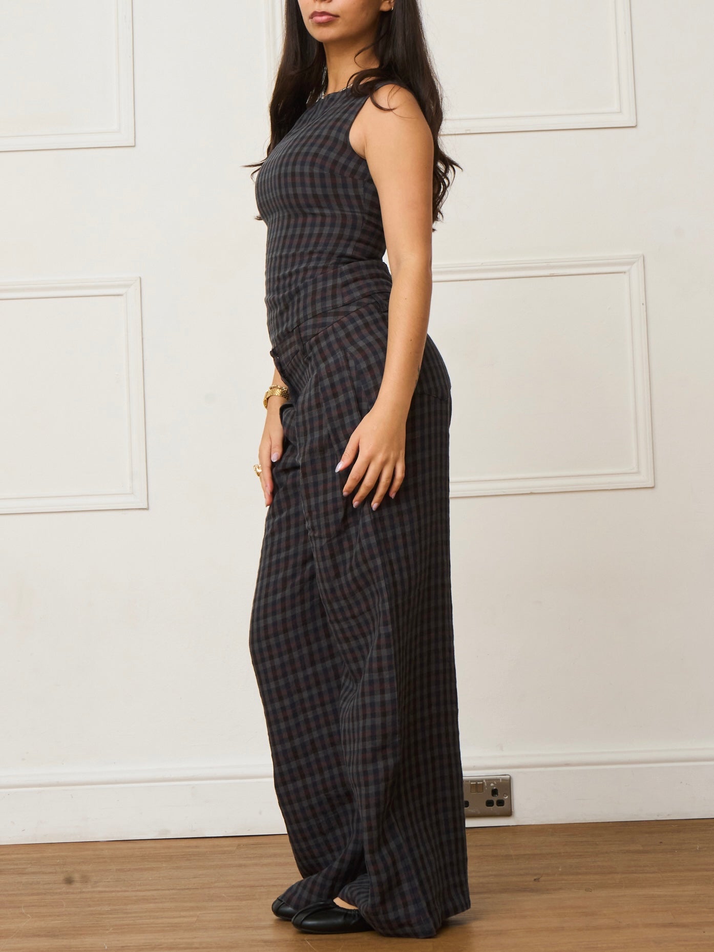 parker trouser - gingham linen