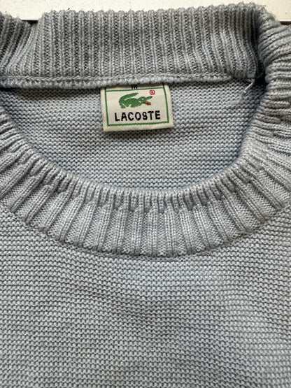 vintage baby blue striped lacoste knitted jumper