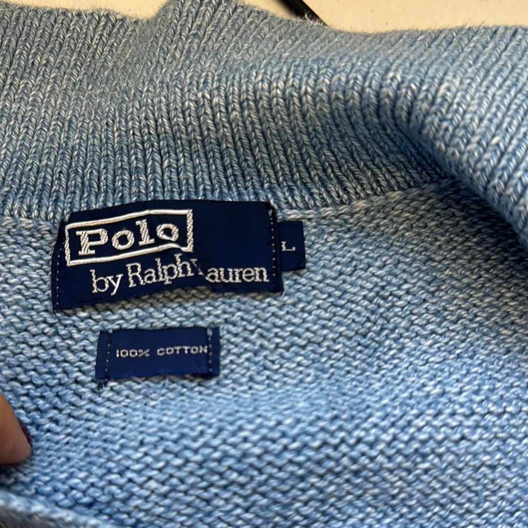 vintage baby blue polo top by ralph lauren