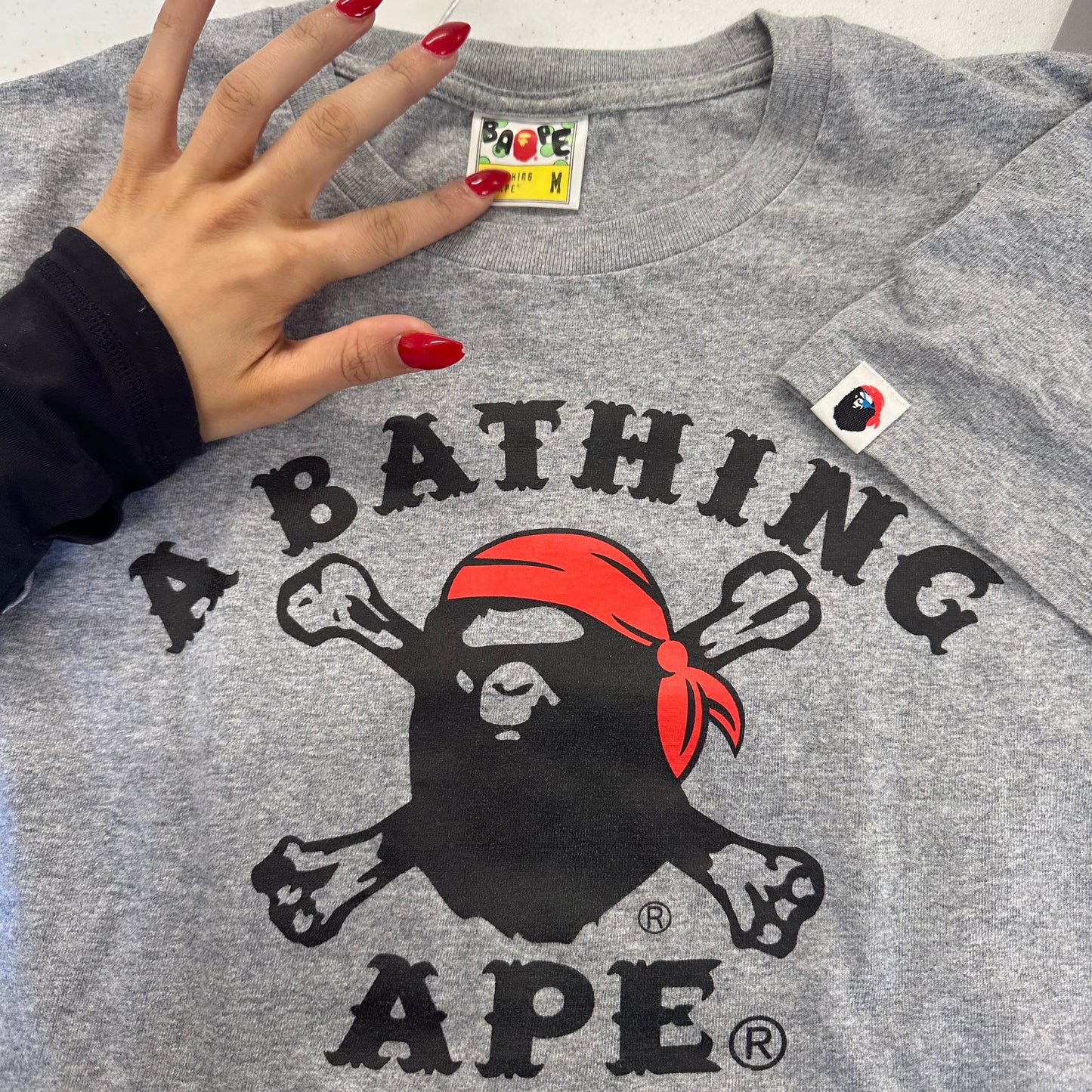 BAPE grey baggy tshirt