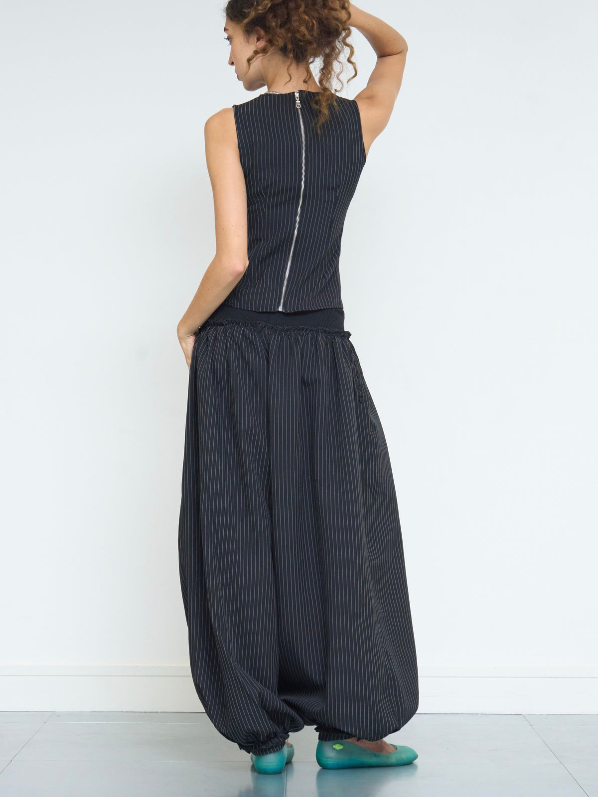 hayley pant - black pinstripe