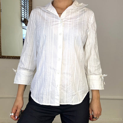 vintage white button up blouse