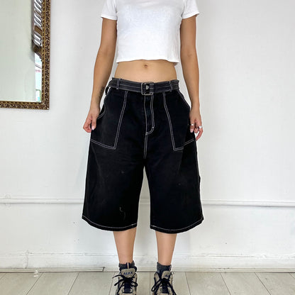 baggy black cargo short