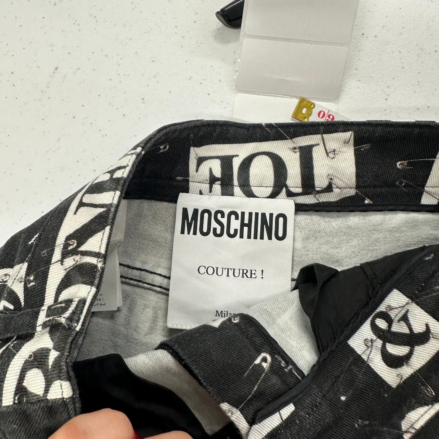 vintage moschino couture graphic print mini shorts