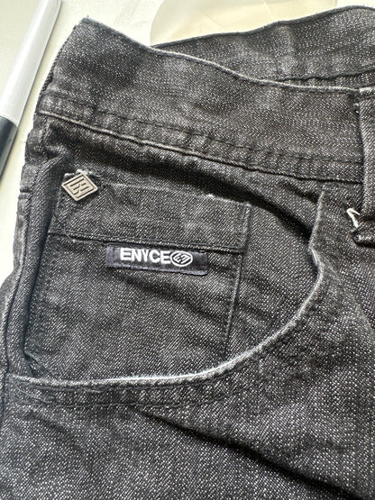 enyce 90's black denim shorts