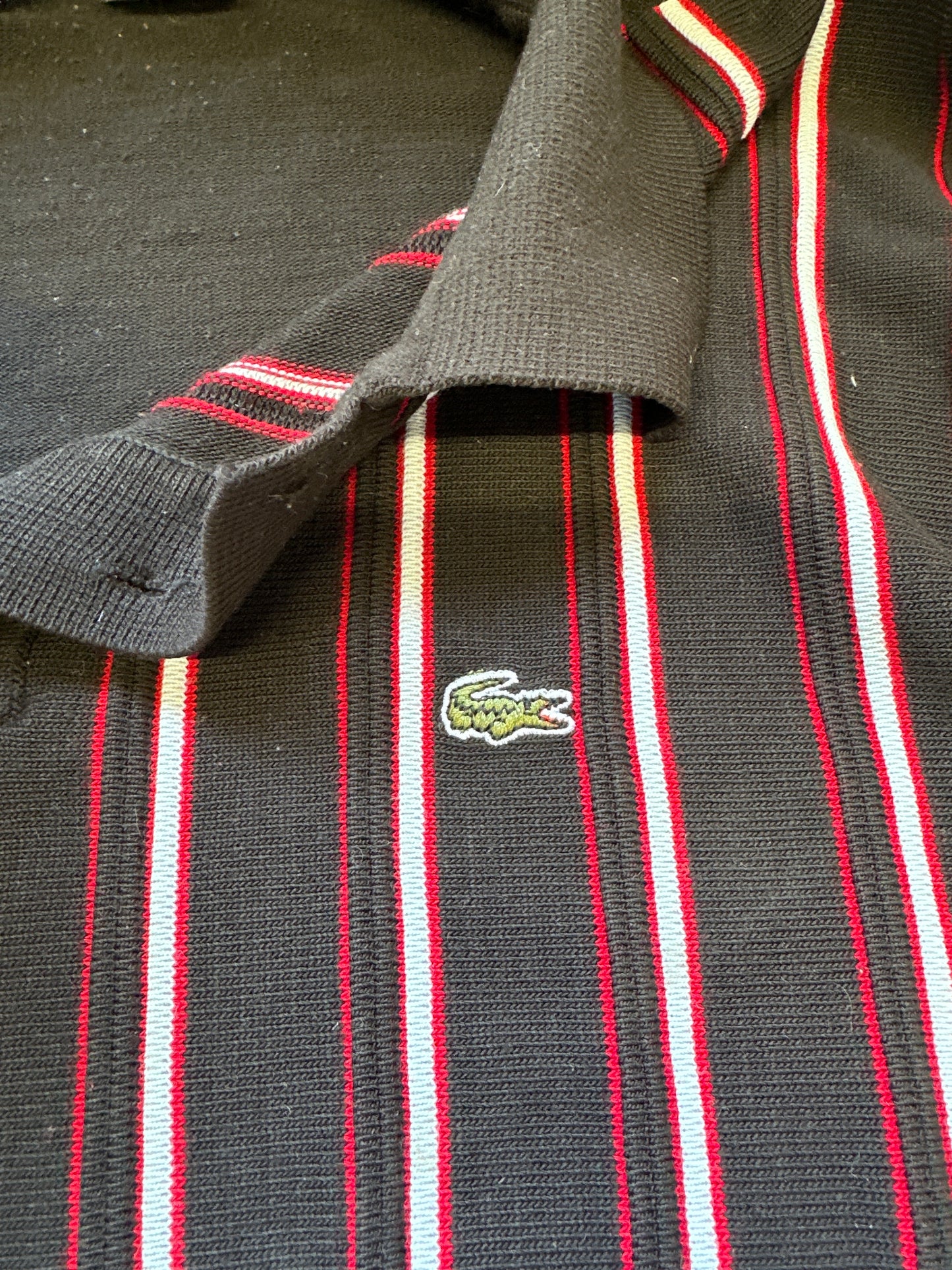 vintage lacoste striped polo jumper