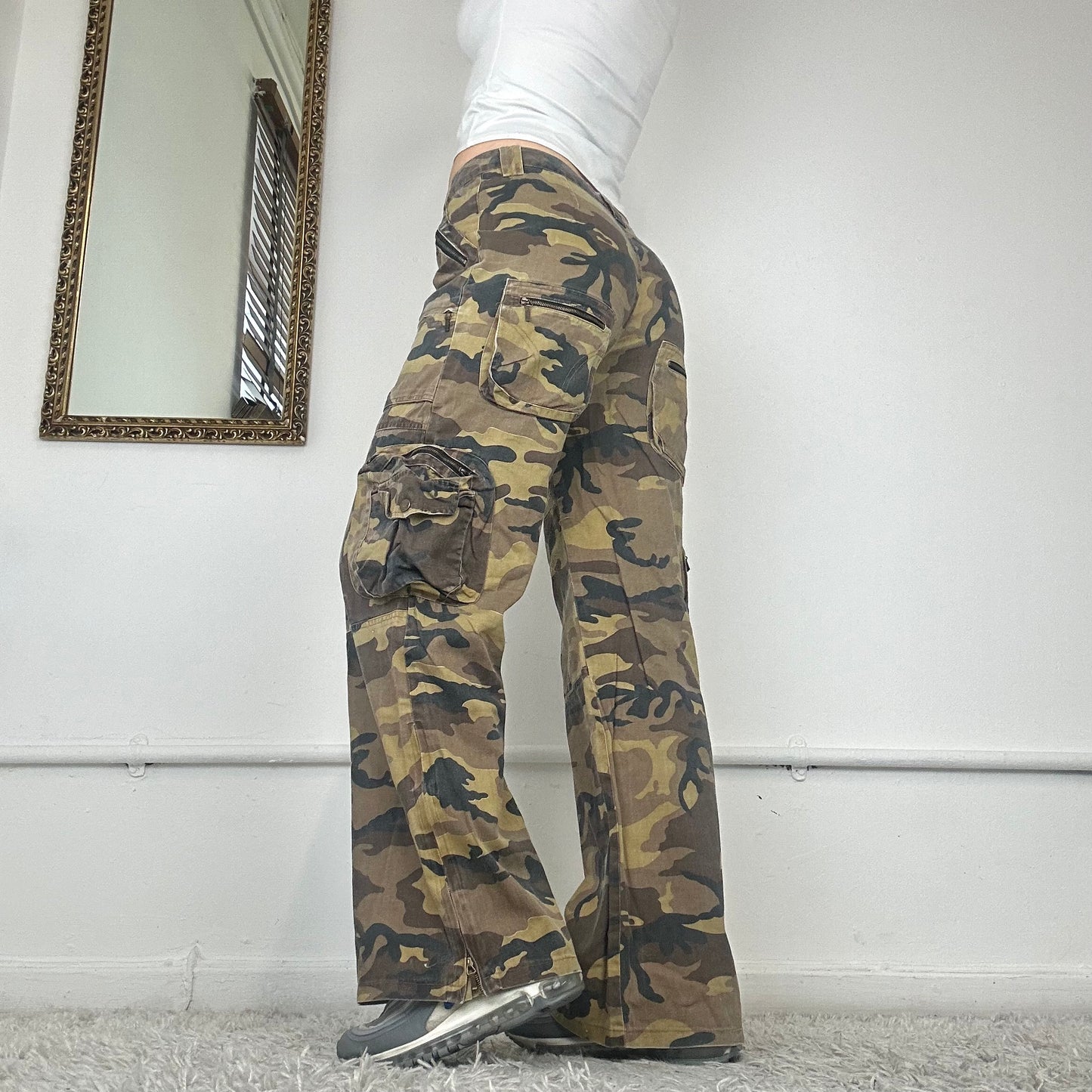 y2k camo cargo trousers