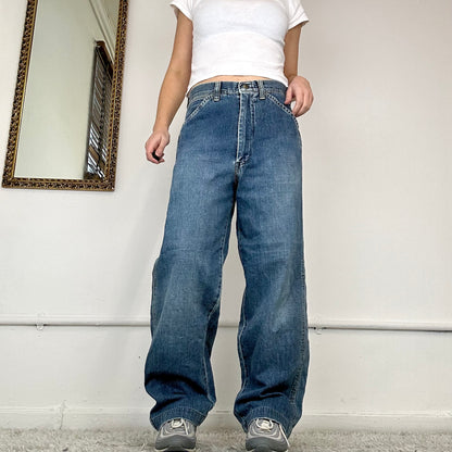 wide leg cargo jeans