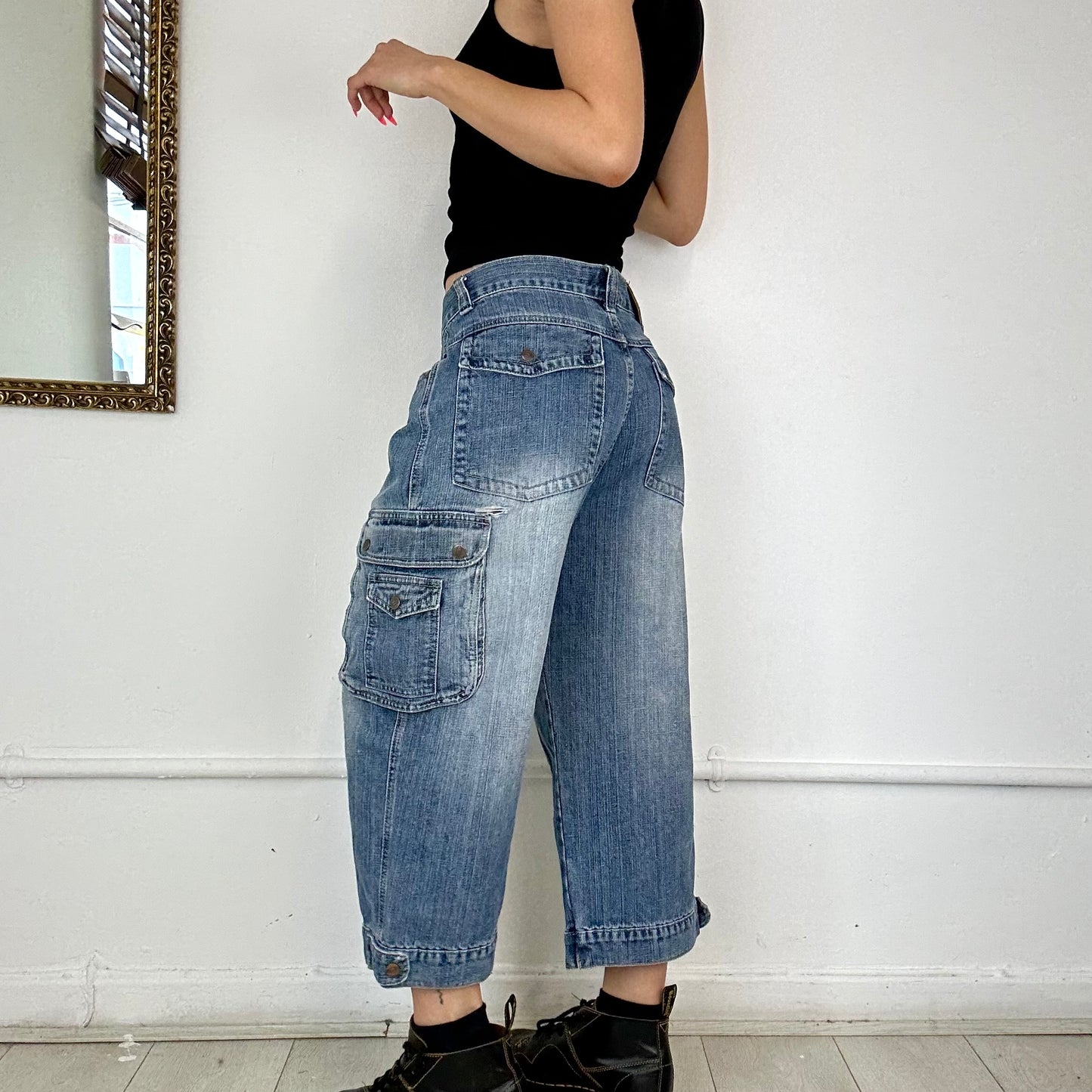 vintage long denim shorts