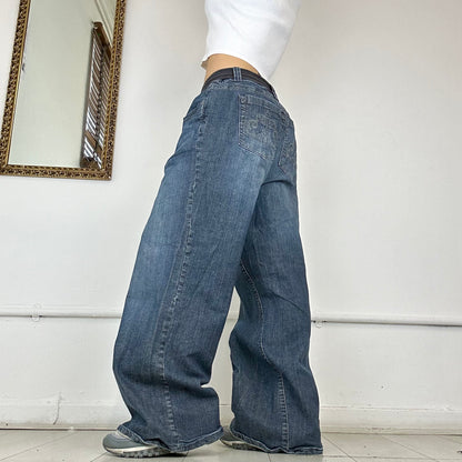 dark wash super baggy jeans