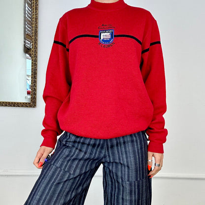 vintage red polo sport jumper