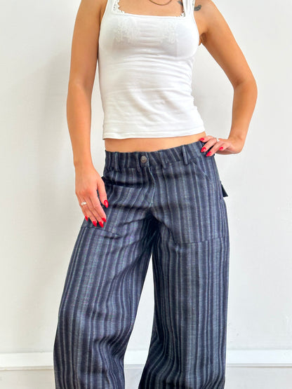 the slouch in striped denim