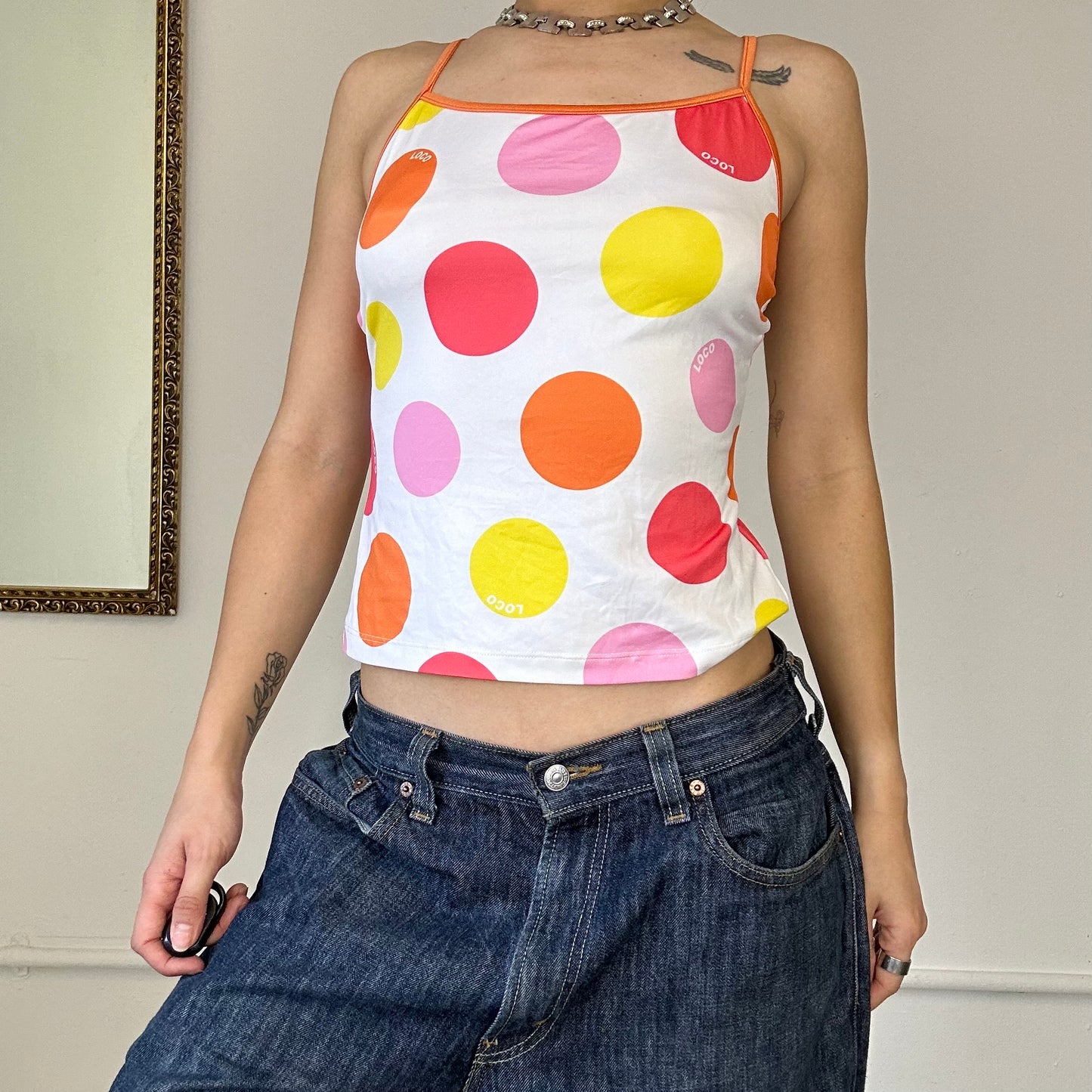 colourful loco poka dot tankini top