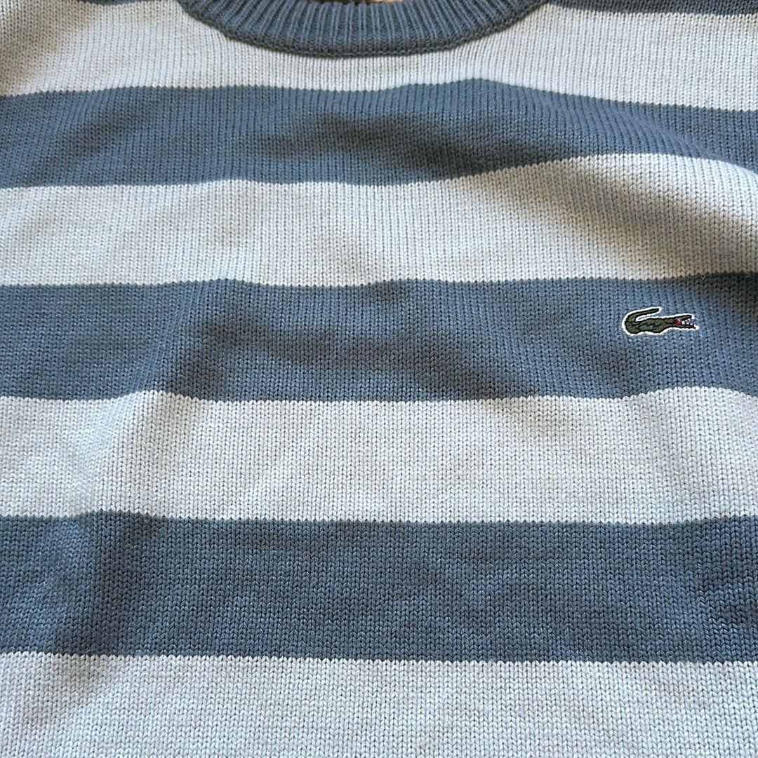 vintage blue striped lacoste knitted jumper