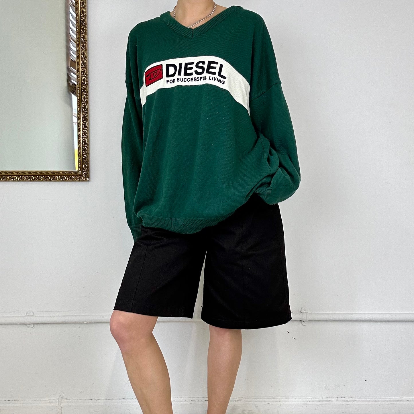 vintage green diesel knitted jumper