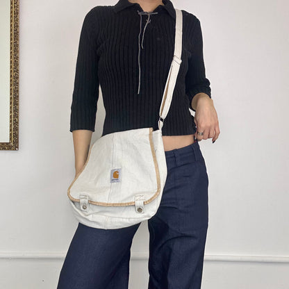 cream carhartt crossbody bag