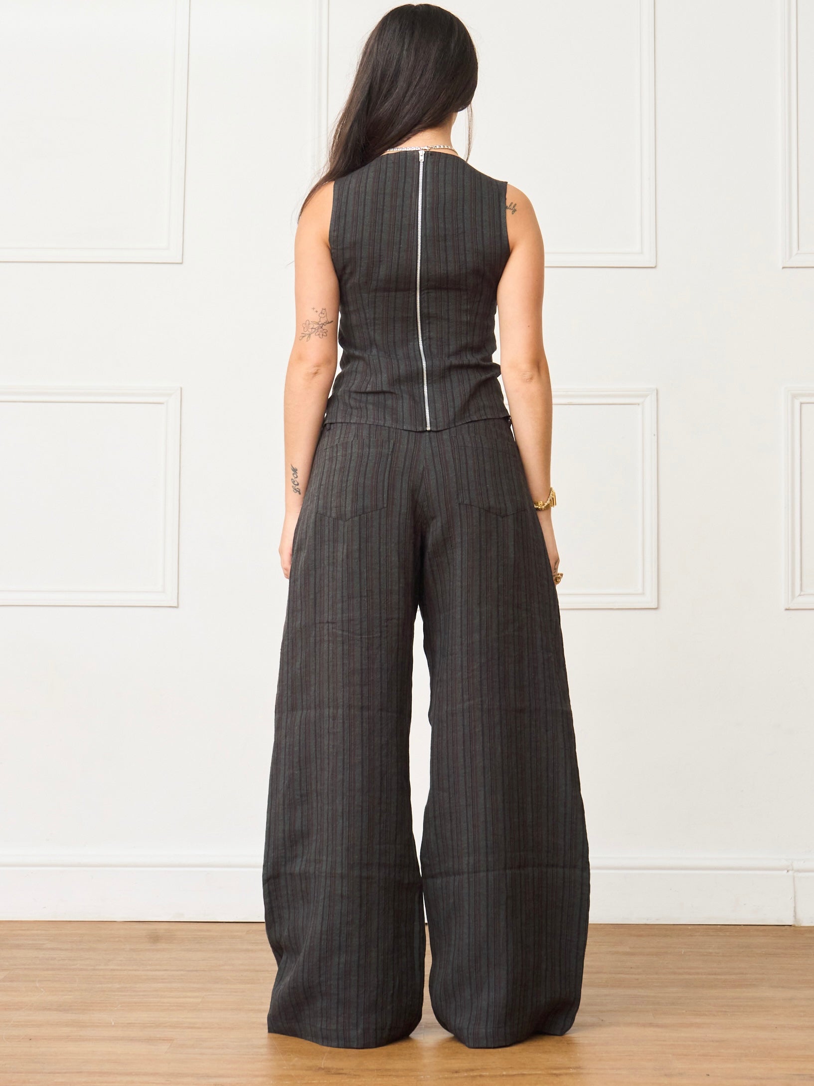 parker trouser - cinder linen