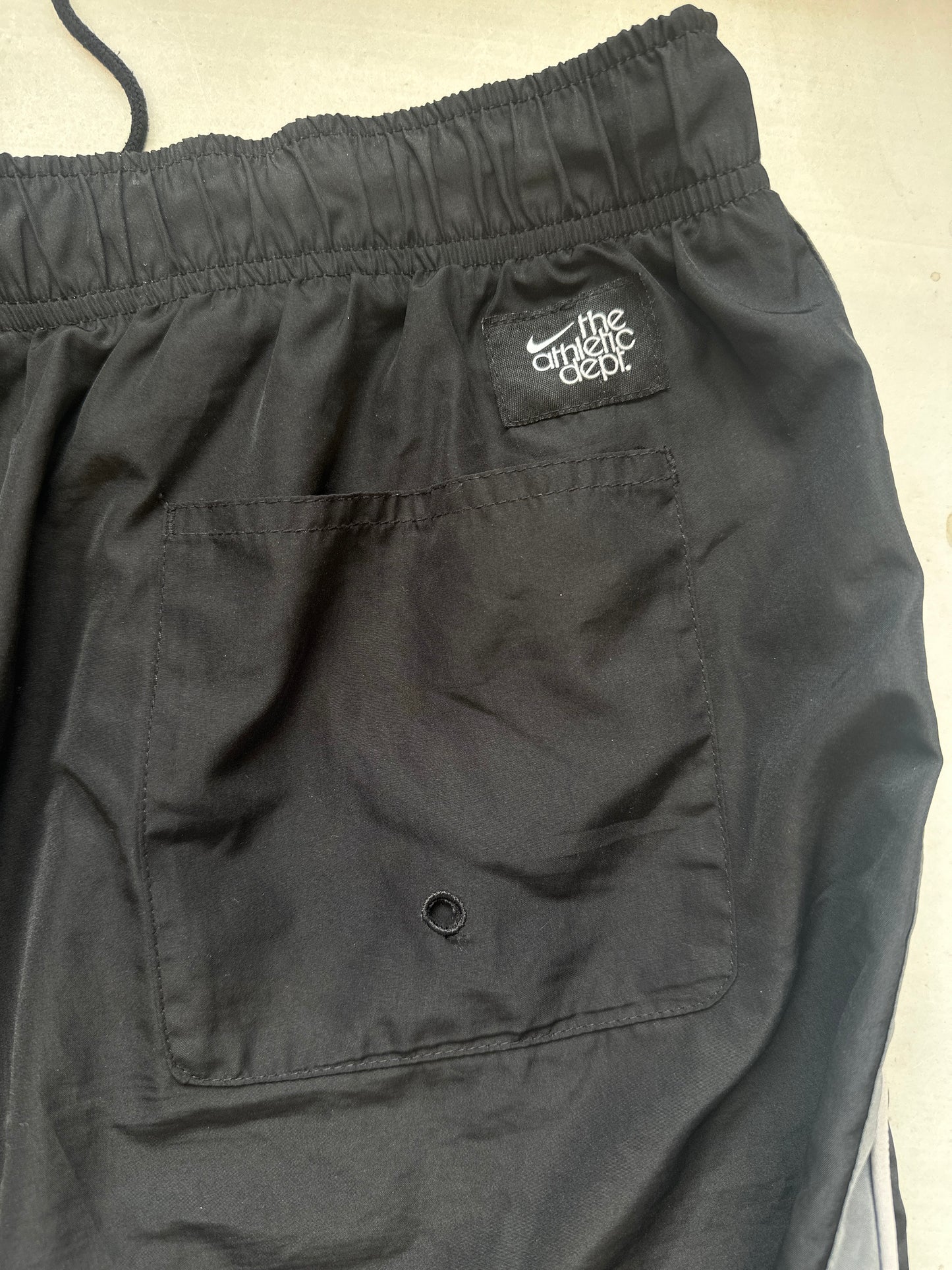 black baggy nike track shorts